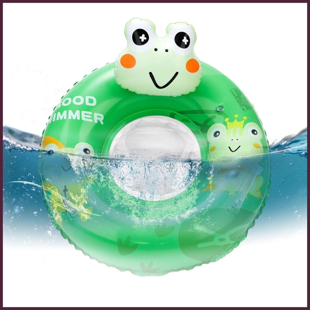 Phao Bơi Bơm Hơi Có Tay Cầm Hình Chú Ếch Dễ Thương Cho Bé