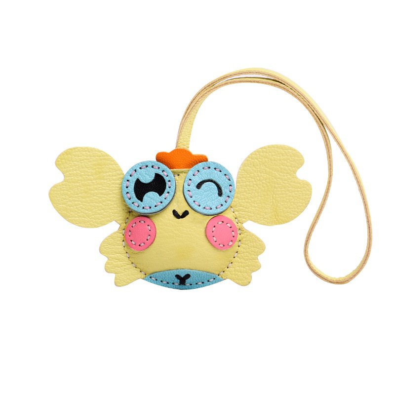 Móc Chìa Khóa Cặp Đôi Bằng Da Dê Thật Mặt Hình Cua Mini Dễ Thương Phong Cách Hàn Quốc Làm Quà Tặ