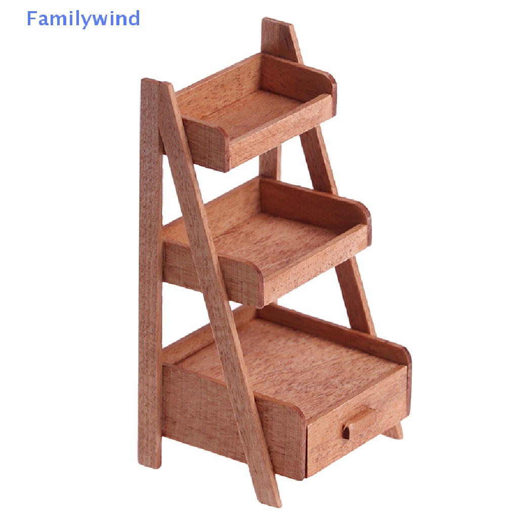 Kệ Gỗ Đứng Mini Đựng Hoa Trang Trí Nhà Búp Bê Tỉ Lệ 1: 12