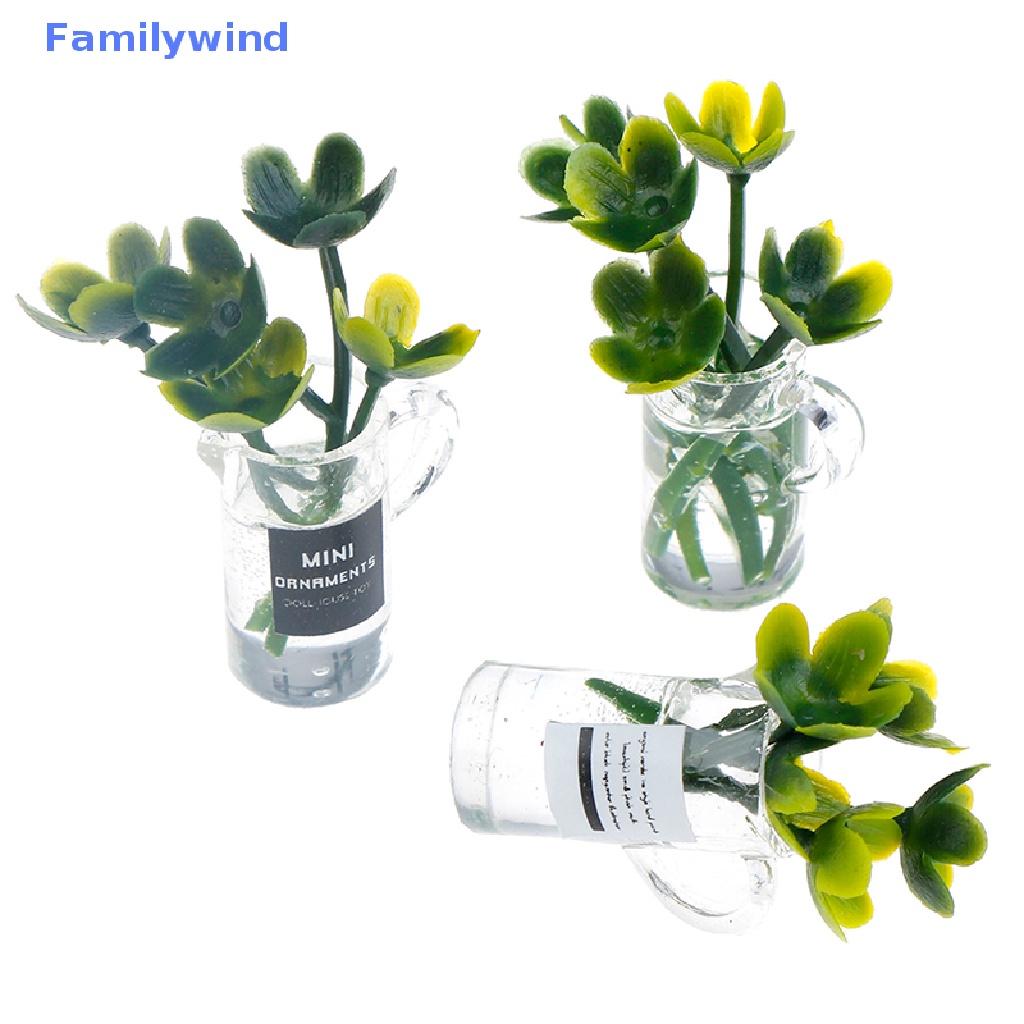 Set 3 Chậu Cây Trong Suốt Dùng Để Trang Trí Nhà Búp Bê 1: 12