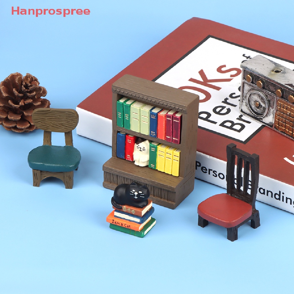 Mô Hình Kệ Sách Hình Mèo Đen Tỉ Lệ 1: 12 Trang Trí Nhà Búp Bê