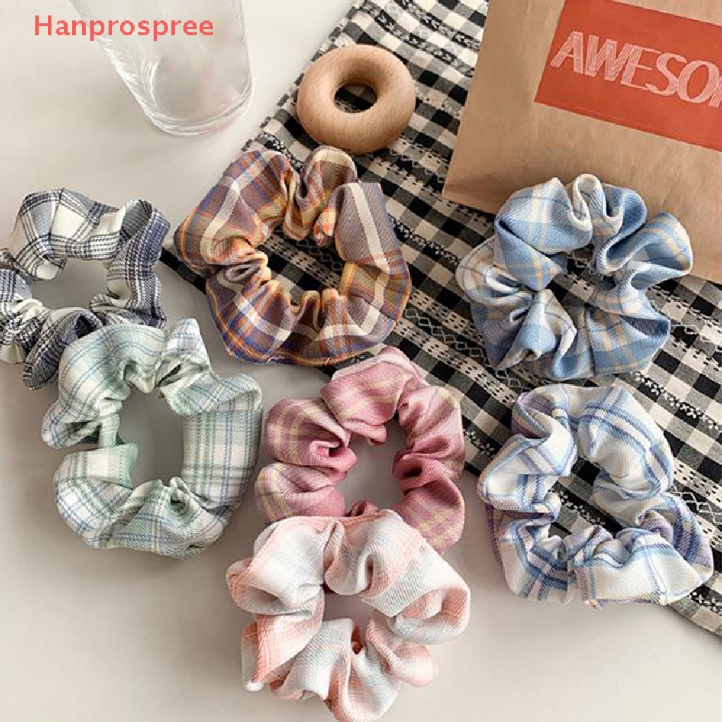 Dây Buộc Tóc Co Giãn Họa Tiết Kẻ Sọc Phong Cách Hàn Quốc