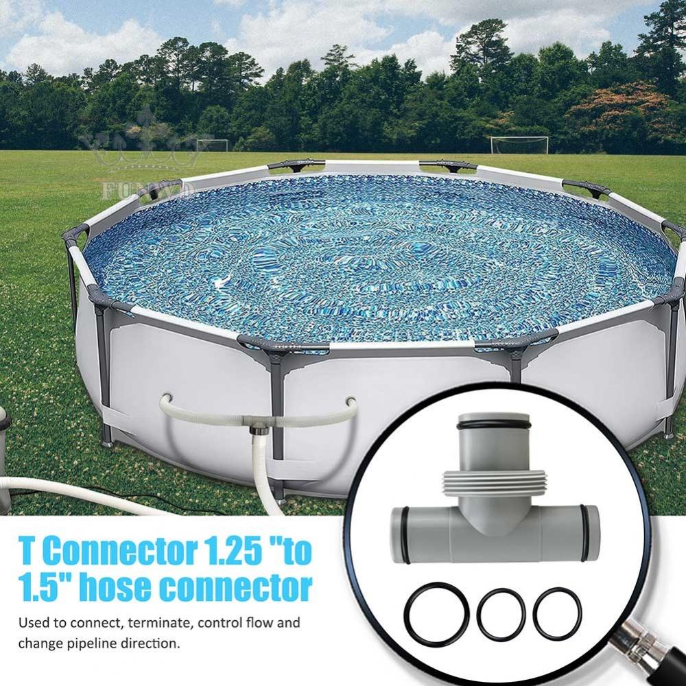 【FUNWD】For Intex Split Hose Plunger Valve Pool Part 1.5in to 2 1.25in T-connectors
