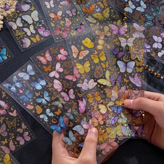 Sticker pet hình bướm cổ điển dùng để trang trí chai nước