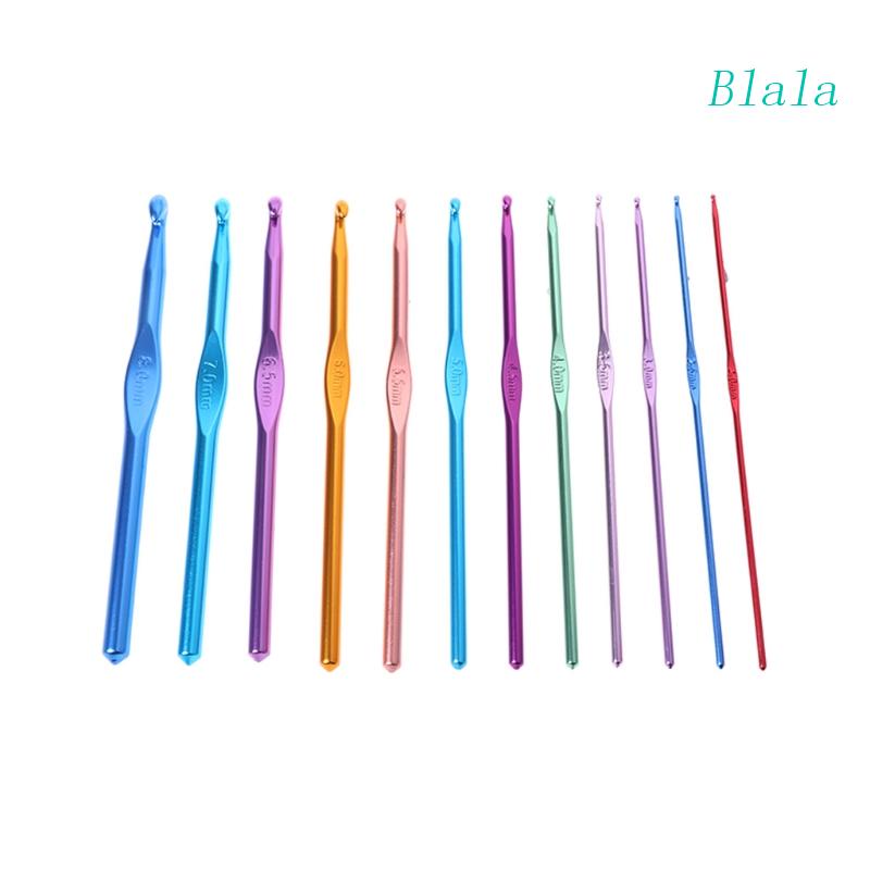 Bộ 12 Móc Đan Len Nhiều Màu Sắc 2.0mm-8.0mm