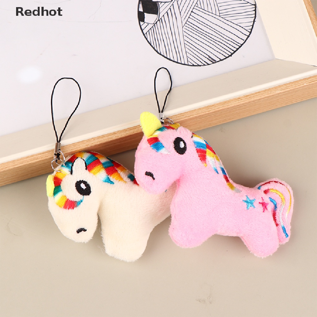 &lt; Redhot &gt; Móc Khóa Ngựa Hoạt Hình Nhồi Bông Nhiều Màu Sắc 10CM Phụ Kiện Túi Xách Đa