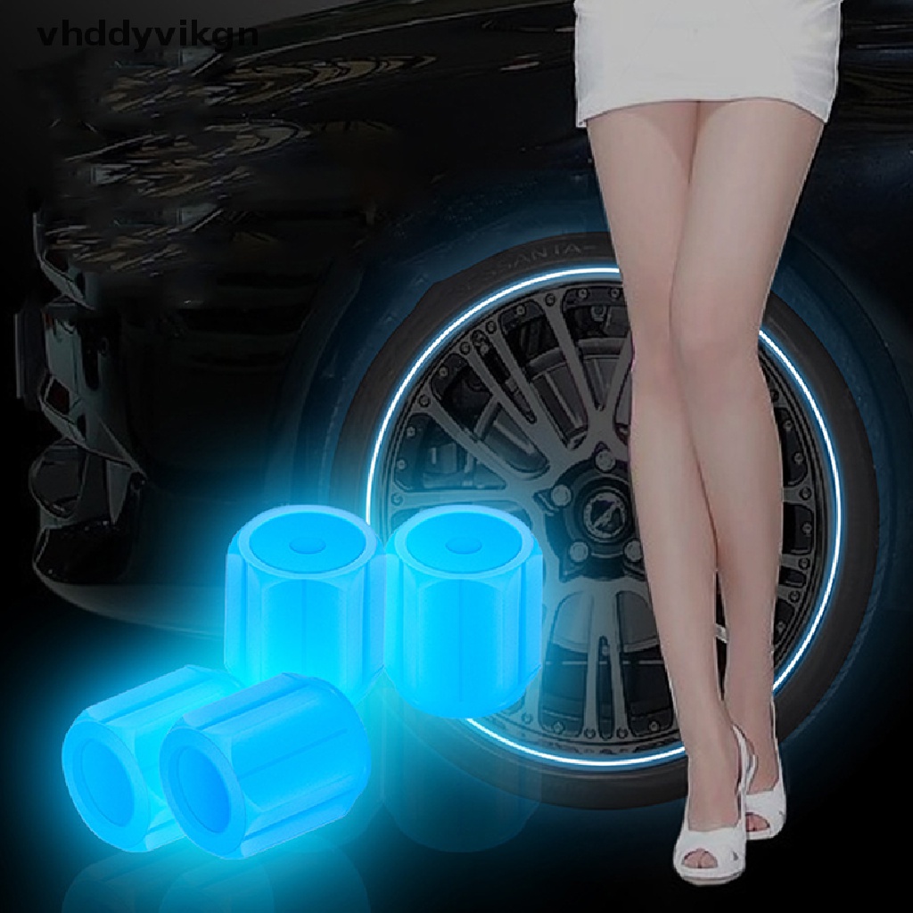 Bộ 4 Nắp Van Lốp Xe Hơi Màu Huỳnh Quang / Xanh Lá / Vàng / Xanh Dương / Đỏ VN