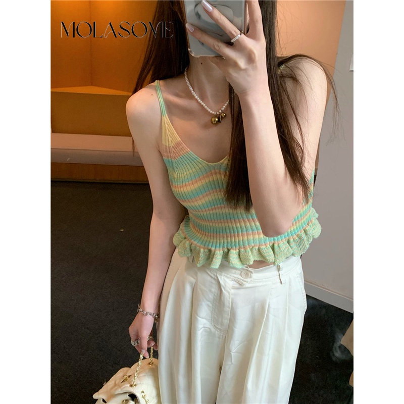 Áo Tank Top Hai Dây Màu Tương Phản Thời Trang Mới 2023 Cho Nữ