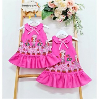Váy đũi cổ sen- Hồng sen Zunkids