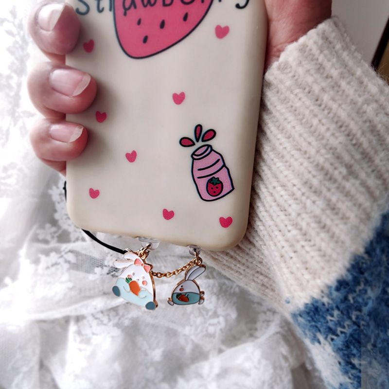 Nút Cắm Chống Bụi Cho Cổng Sạc Điện Thoại Di Động diy Hình Thỏ Hoạt Hình Dễ Thương