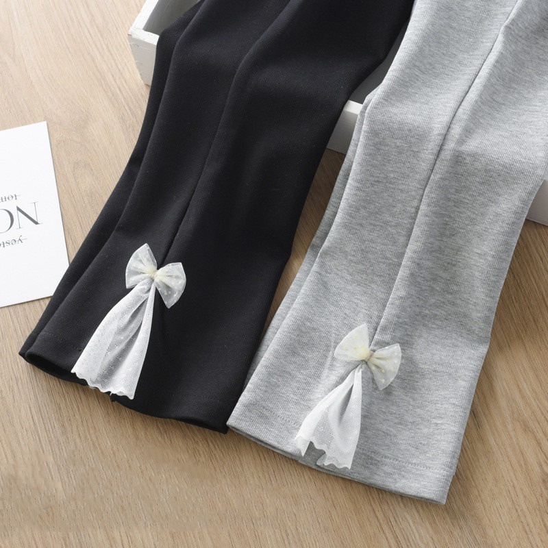 Quần Legging Phối Nơ Xinh Xắn Dành Cho Bé Gái 3-15 Tuổi