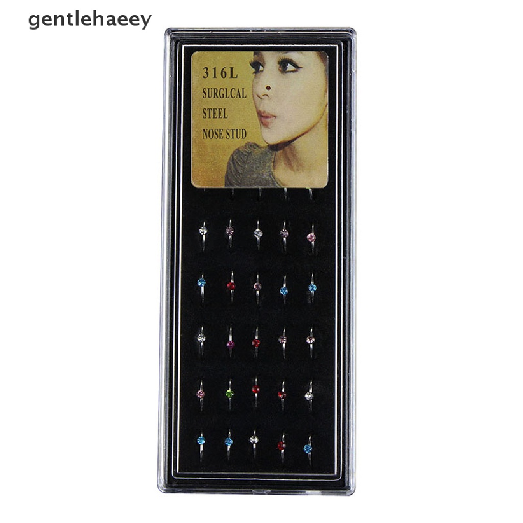 Set 40 Khuyên Mũi Thép Không Gỉ Đính Đá Cá Tính