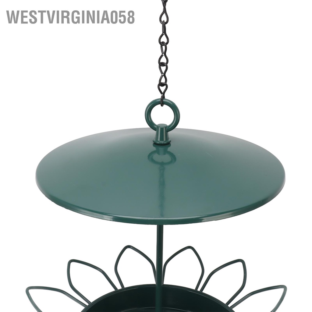 Westvirginia058 Nền tảng Bird Feeder Sắt treo Feed Tray Thiết kế hoa sen chống mưa cho sân vườn