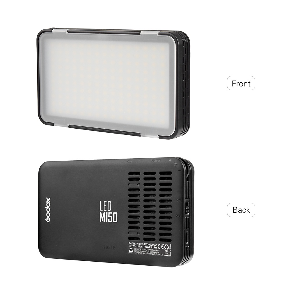 Đèn LED Godox LEDM150 Mini 5600K CRI 95 + Với Giá Đỡ Điện Thoại / Máy Quay DSLR 5.5-8.5cm