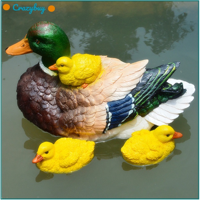 Cr 1 Cặp Mô Hình Chú Vịt Bằng Nhựa Resin Thủ Công Tinh Tế Trang Trí Sân Vườn Ngoài Trời