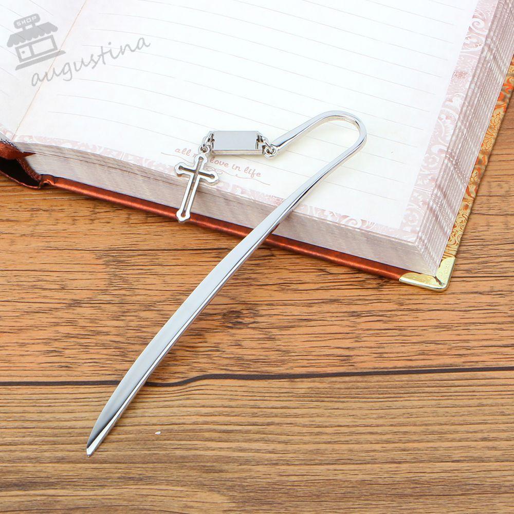 Bookmark Kim Loại AUGUSTINA|Dụng Cụ Mở Sổ Tay Bằng Hợp Kim In Chữ Christian Độc Đáo Trang Trí Trường Học / Văn Phòng