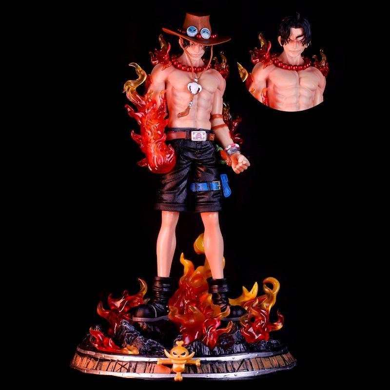 Mô hình nhân vật ACE hỏa quyền cao 42cm dáng đứng có 2 đầu thay thế | Figure anime one piece vua hải tặc đồ chơi mô hình