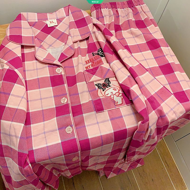 SANRIO Bộ Đồ Ngủ Tay Dài In Họa Tiết Hoạt Hình Melody Phong Cách Hàn Quốc Thời Trang Xuân Thu 2023