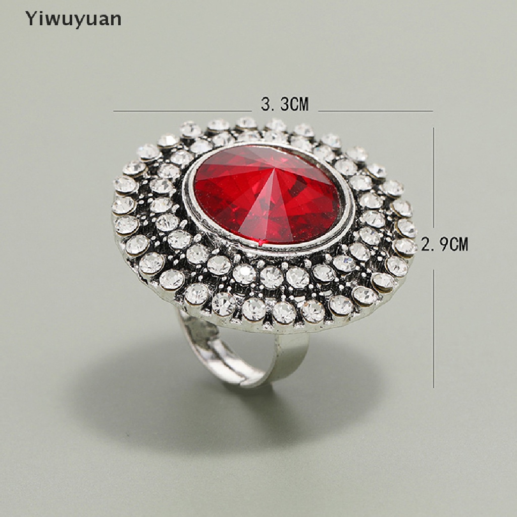 < Yiwuyuan > Nhẫn Đính Đá Pha Lê Lớn Phong Cách Boho Cổ Điển Độc Đáo Làm Quà Tặng Sinh Nhật / Đám Cưới Cho