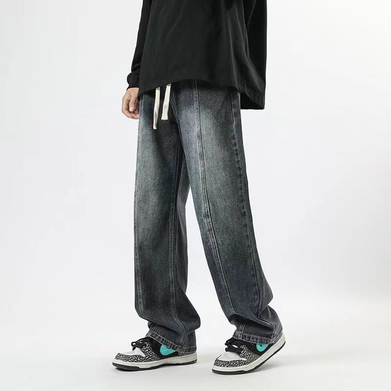 Quần Jean Ống Rộng Lưng Thun Thời Trang Mùa Hè Cá Tính Dành Cho Nam