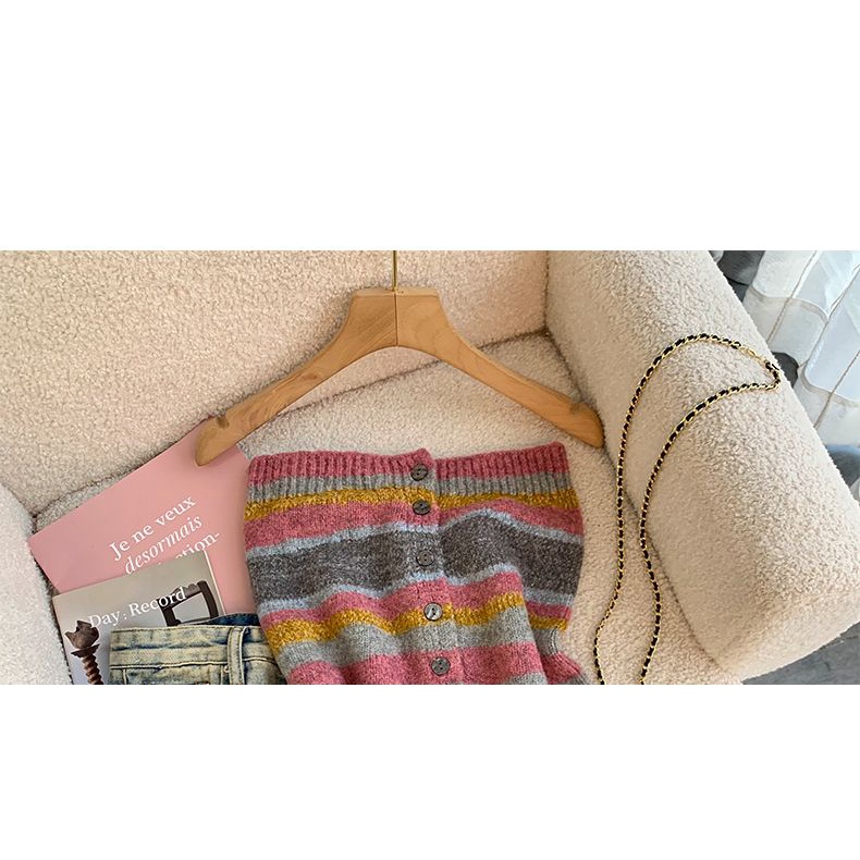 Áo Dệt Kim Dáng Ôm Cao Cấp Họa Tiết Kẻ Sọc Nhiều Màu Sắc Thời Trang Mùa Hè Dành Cho Nữ