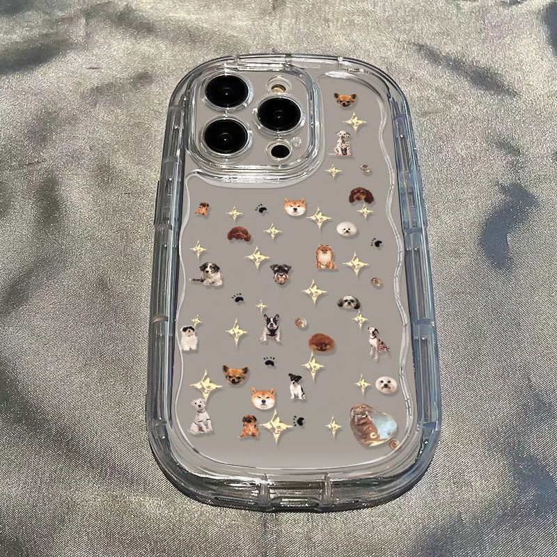 ✅Ốp Điện Thoại Mềm Trong Suốt Chống Sốc In Hình Cún Và Ngôi Sao Cho Iphone Promax 14 / 1113 / 7 / 8P 12 / xr Apple xs AM93