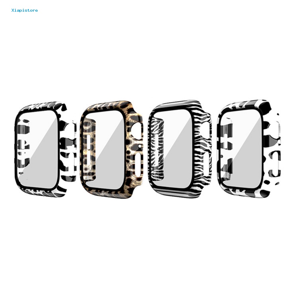 Ốp Bảo Vệ Mặt Đồng Hồ Thông Minh Bằng PC Chống Trầy Họa Tiết Da Báo Cho iWatch SE / 2 / 3 / 4 / 5 / 6