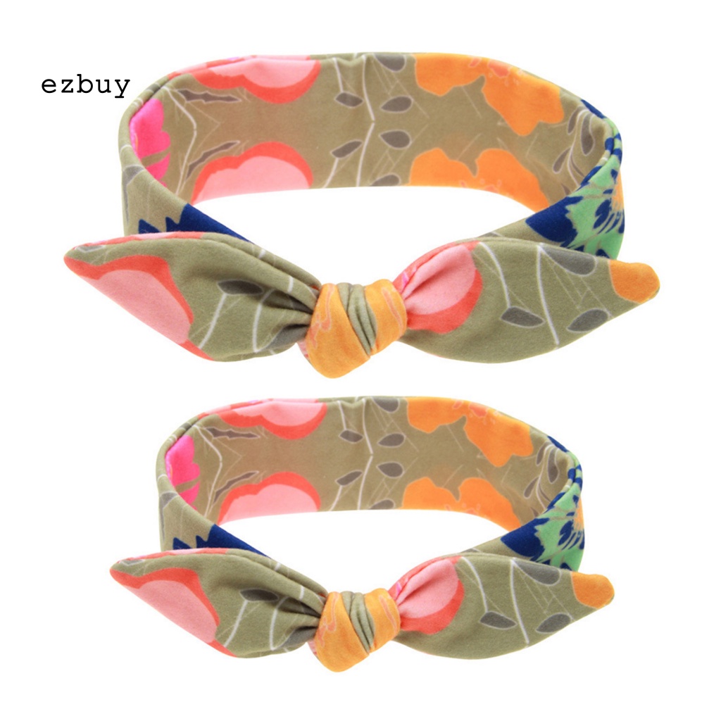 Set 2 Băng Đô Tai Thỏ Bằng Vải Mềm Tinh Tế Cho Mẹ Và Bé Chụp Ảnh