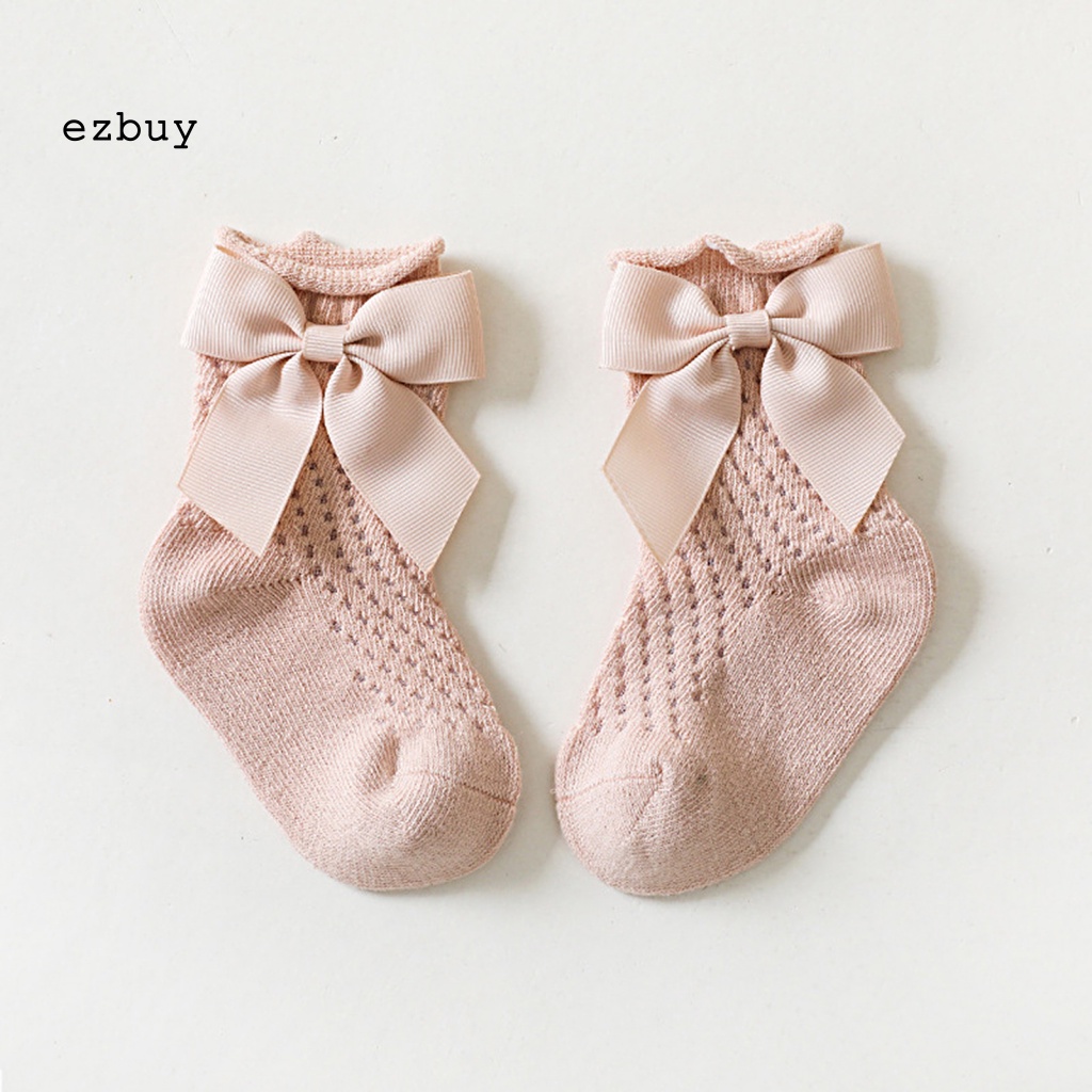 1 Đôi Tất Cotton Chống Trượt Thoáng Khí Đính Nơ Thời Trang Xuân Hè Cho Bé Sơ Sinh