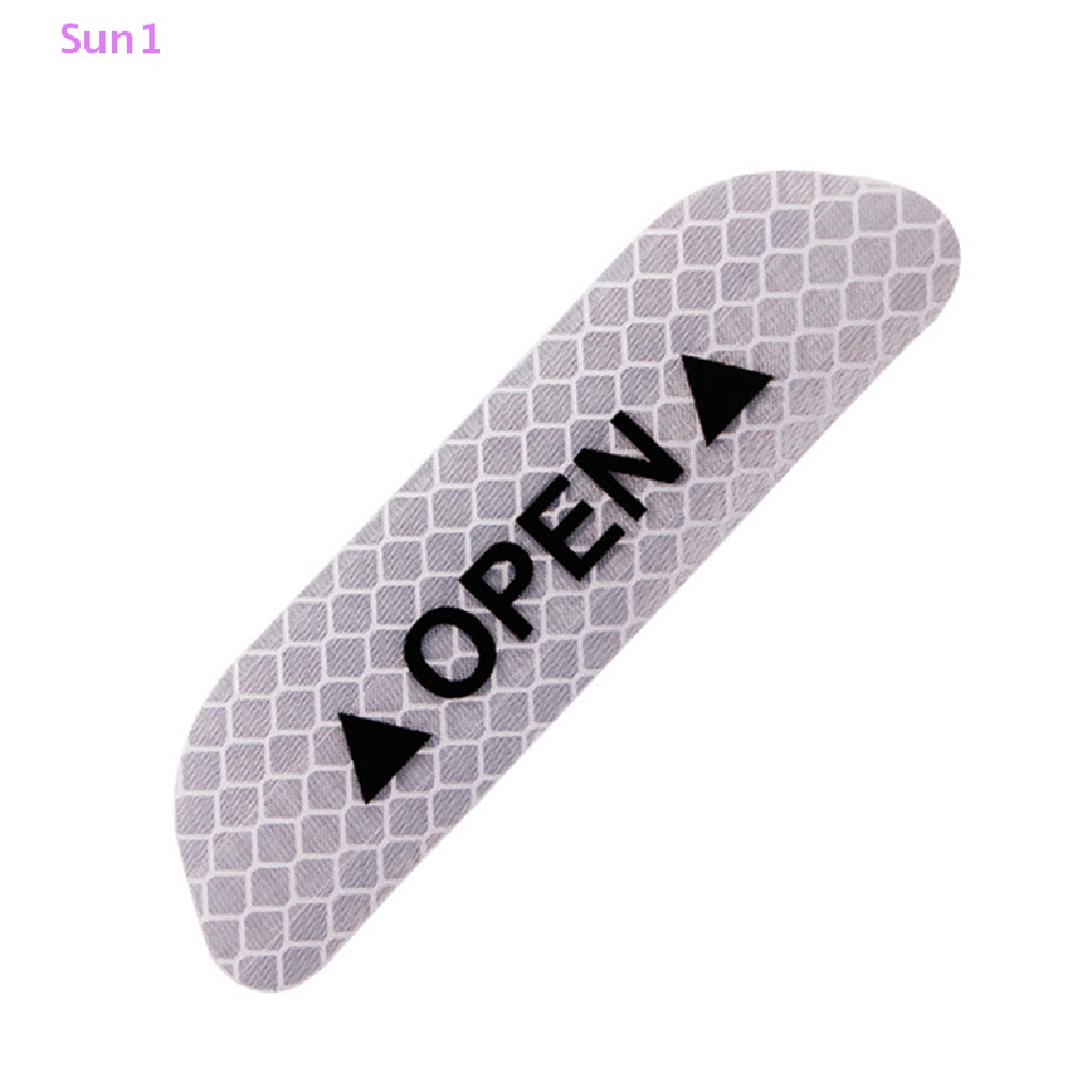 Bộ 4 Miếng Dán Phản Quang Cảnh Báo Trang Trí Cửa Xe Hơi Sun1