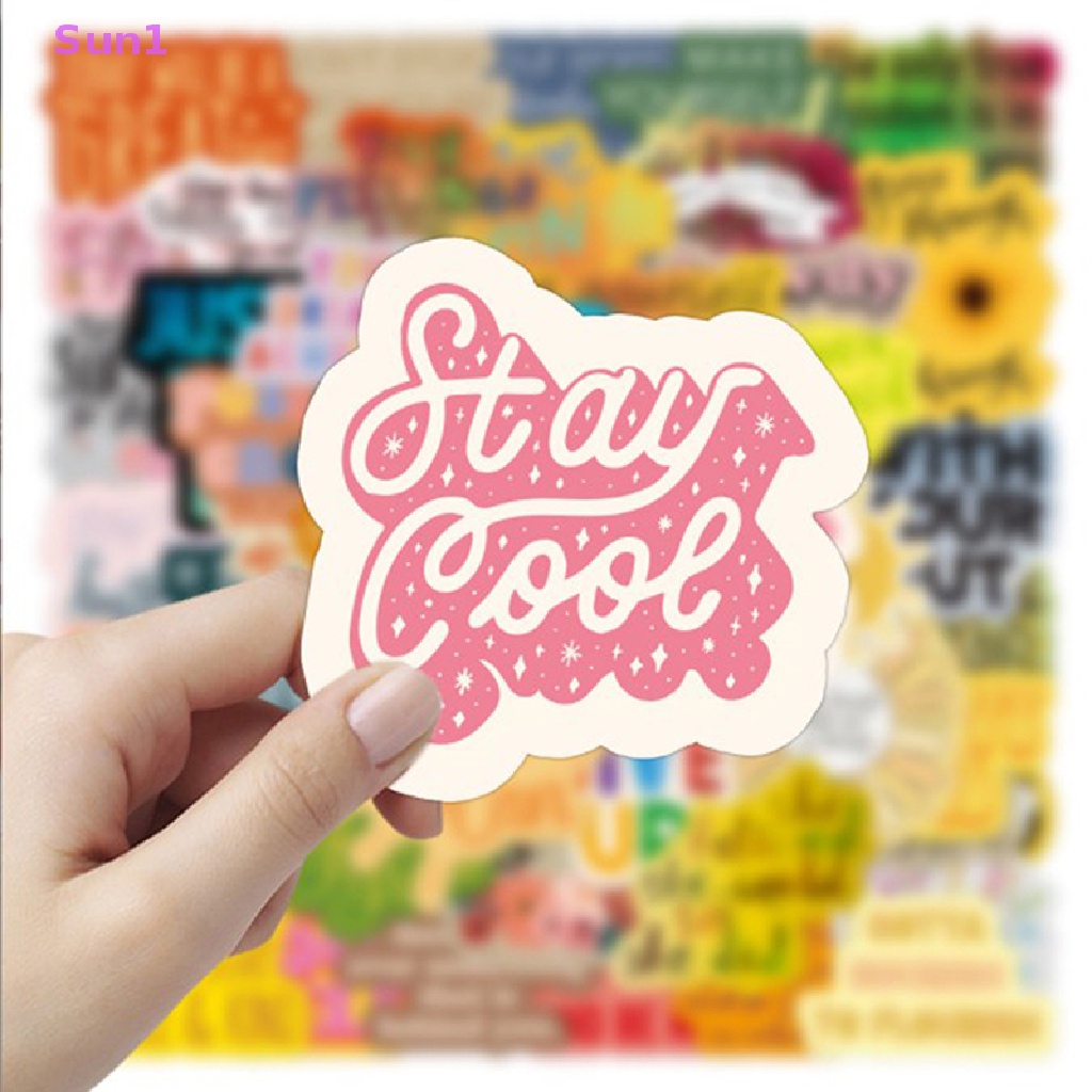 Set 1 > 100 Sticker Dán Bình Nước / Thiệp Truyền Cảm Hứng Độc Đáo