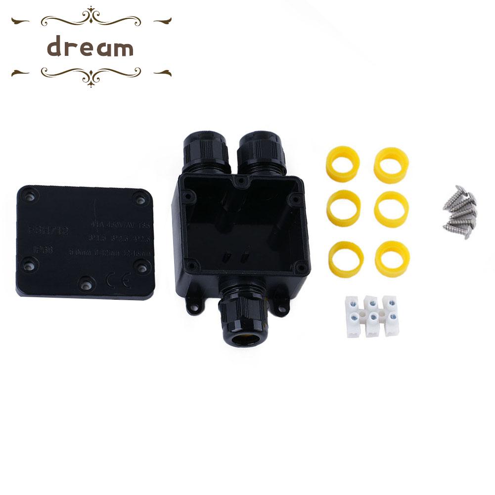 【DREAMLIFE】3Way IP68 Waterproof Distribution Box Electrical Connector Junction Box Parts