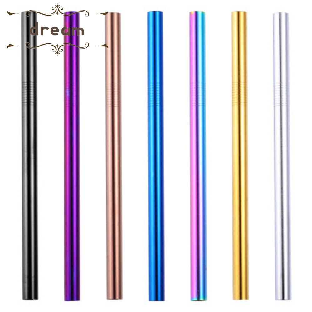 【DREAMLIFE】Straw Flatware Milkshake Mirror polishing Reusable Stainless Steel Bar