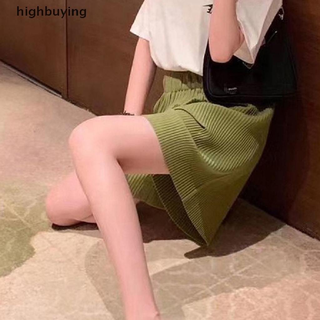 Quần Short Thể Thao Màu Trơn Lưng Cao Dáng Rộng Thời Trang Mùa Hè Cho Nữ