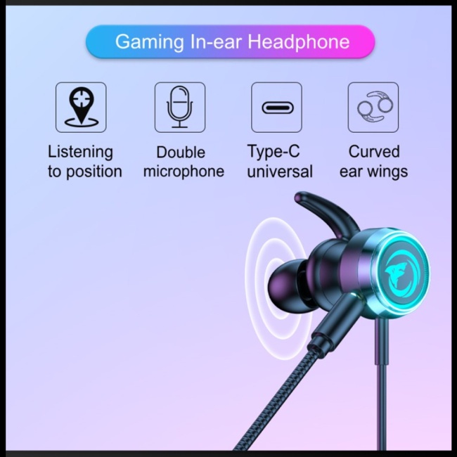 Tai Nghe Nhét Tai Chơi Game Có Micro Và Đèn Rgb