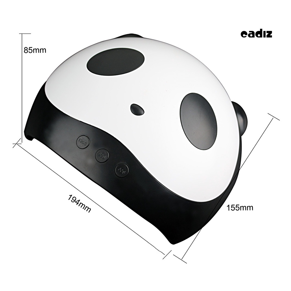 1 Bộ Máy Sấy Móng Tay 3 Bánh Răng 36W 12 Bóng Đèn Mini Hình Gấu Trúc Màu Đen Dành Cho Nữ