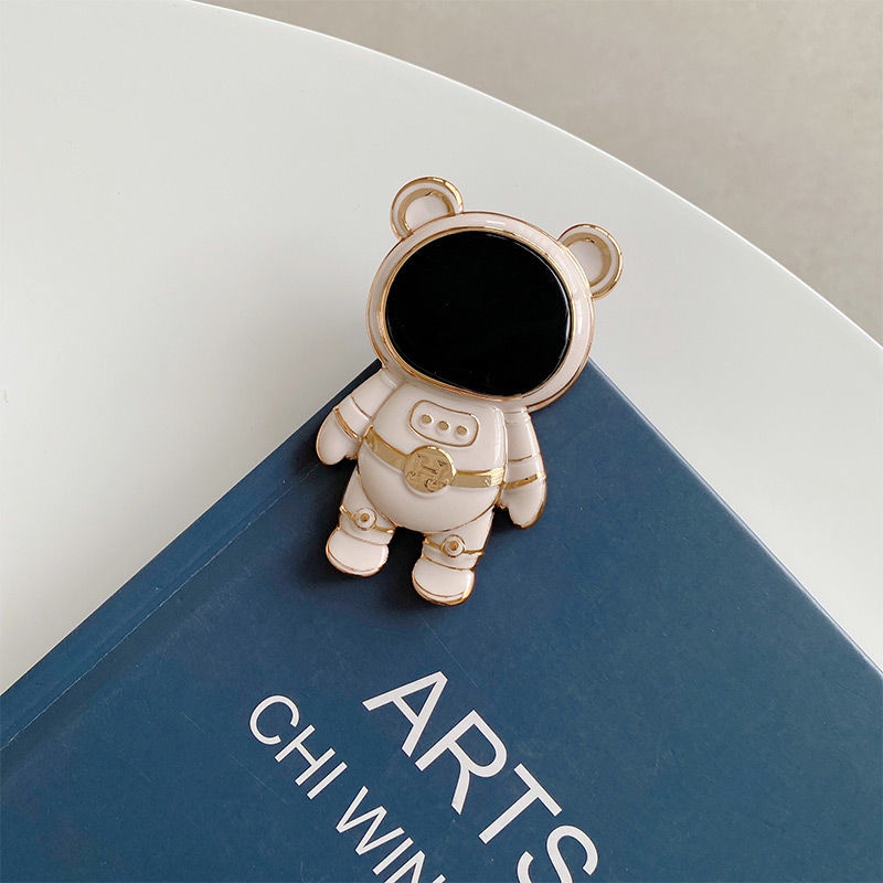 Ốp Điện Thoại Hình Gấu Phi Hành Gia Hoạt Hình 3D Có Túi Khí Và Dây Đeo Cho iphone