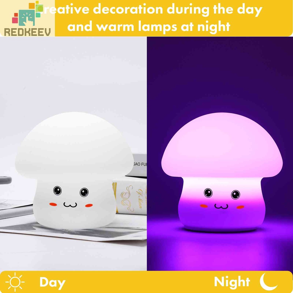 Đèn Ngủ Điều Khiển Từ Xa 1200mAh 1200mAh Hình Nấm Bằng Silicone Tiện Dụng