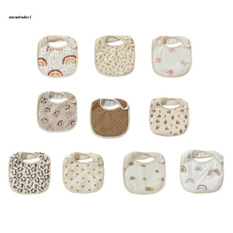 ✿ Yếm Ăn Chất Liệu Cotton &amp; TPU Mềm Thấm Hút Tốt Dành Cho Bé Sơ Sinh