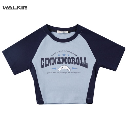 Áo Thun Ngắn Tay In Hoạt Hình Sanrioed My Melody Cinnamoroll Kuromi Spicy Cho Nữ