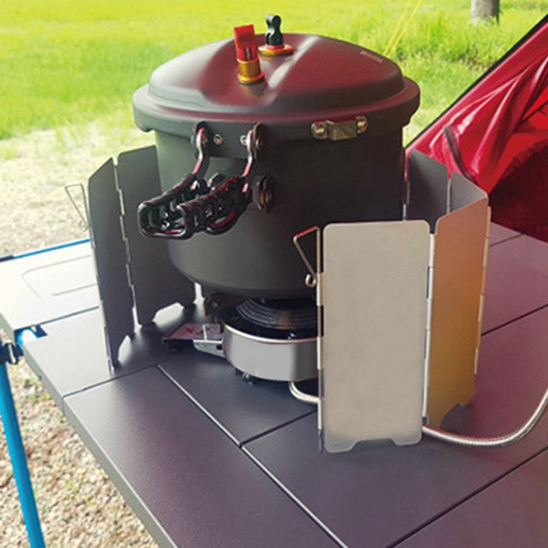 Set 9 Tấm Chắn Gió Cho Bếp Ga Có Thể Gấp Gọn Tiện Dụng Khi Đi Cắm Trại