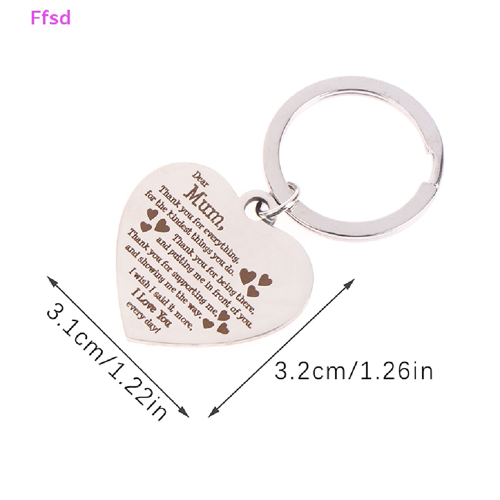 1 Móc Khóa Hình Trái Tim Bằng Thép Không Gỉ