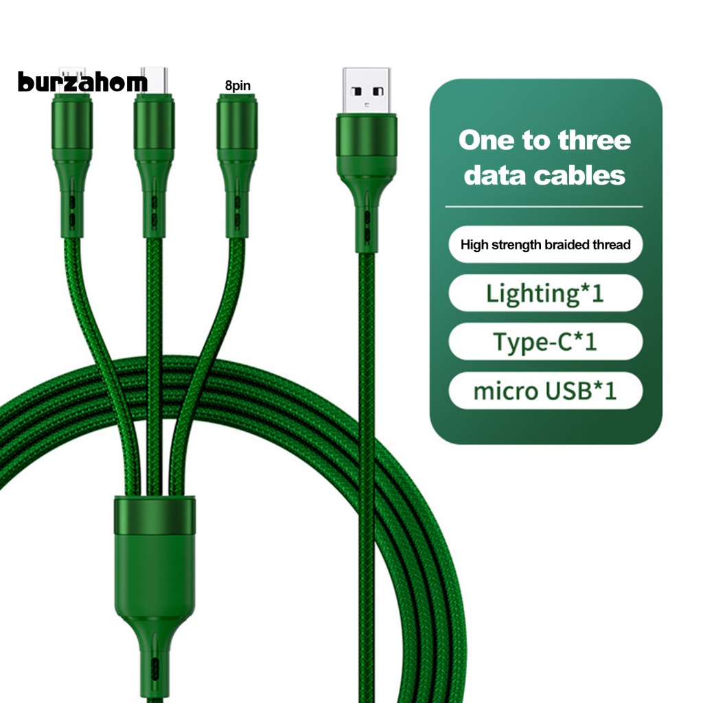 Cáp Sạc USB Bện Dây 3 Trong 1 Đa Năng Cho Điện Thoại Di Động