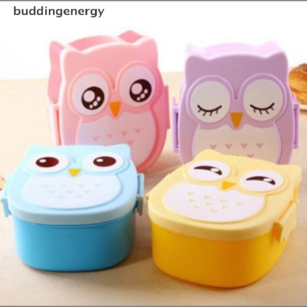 {BUDDI} Hộp Đựng Thức Ăn Trưa Di Động Hình Cú Hoạt Hình Có Muỗng Cho Hoạt Động Ngoài Trời {BUDDI}