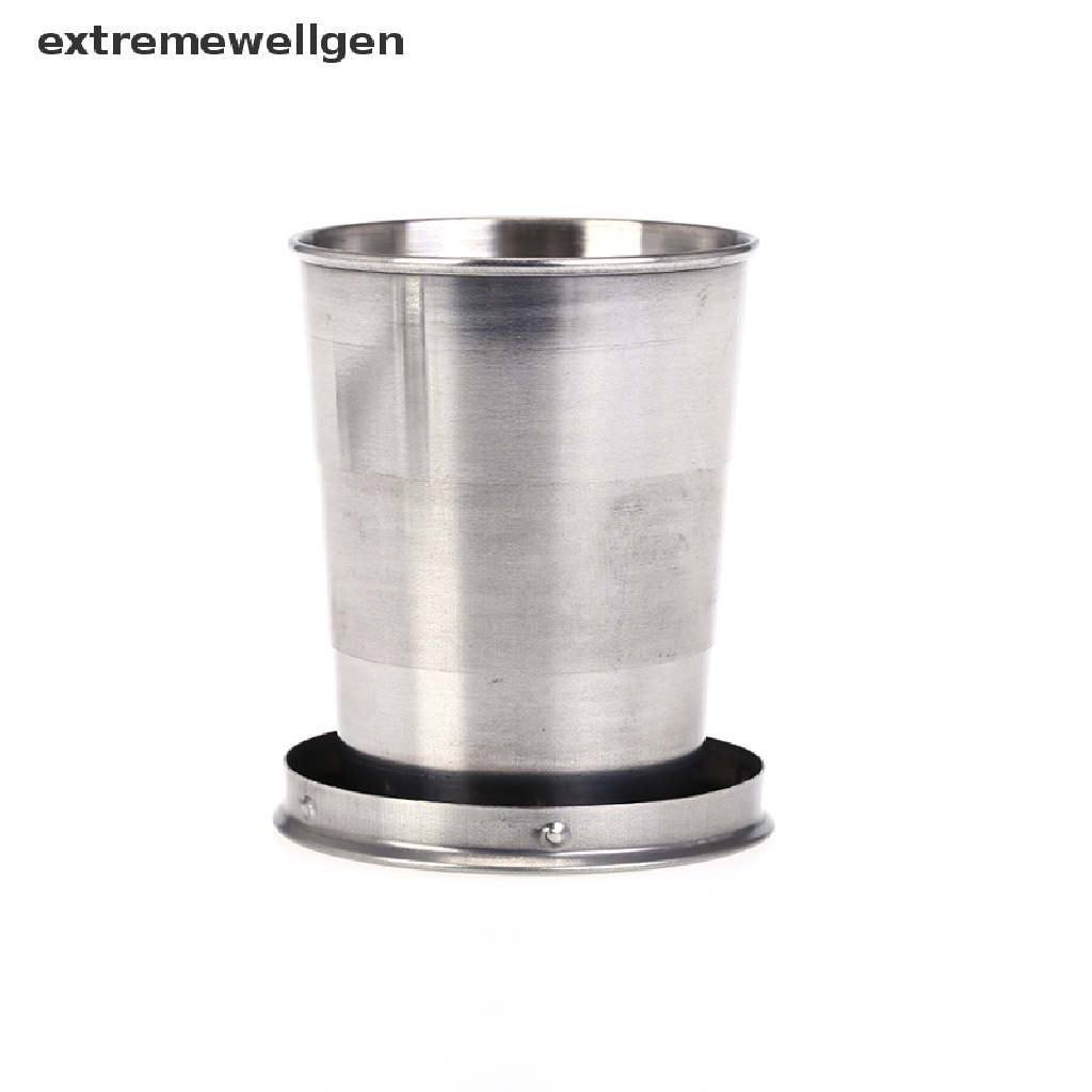 Cốc Uống Nước Bằng Thép Không Gỉ 140ml Có Thể Gấp Gọn Tiện Dụng Mang Theo Du Lịch