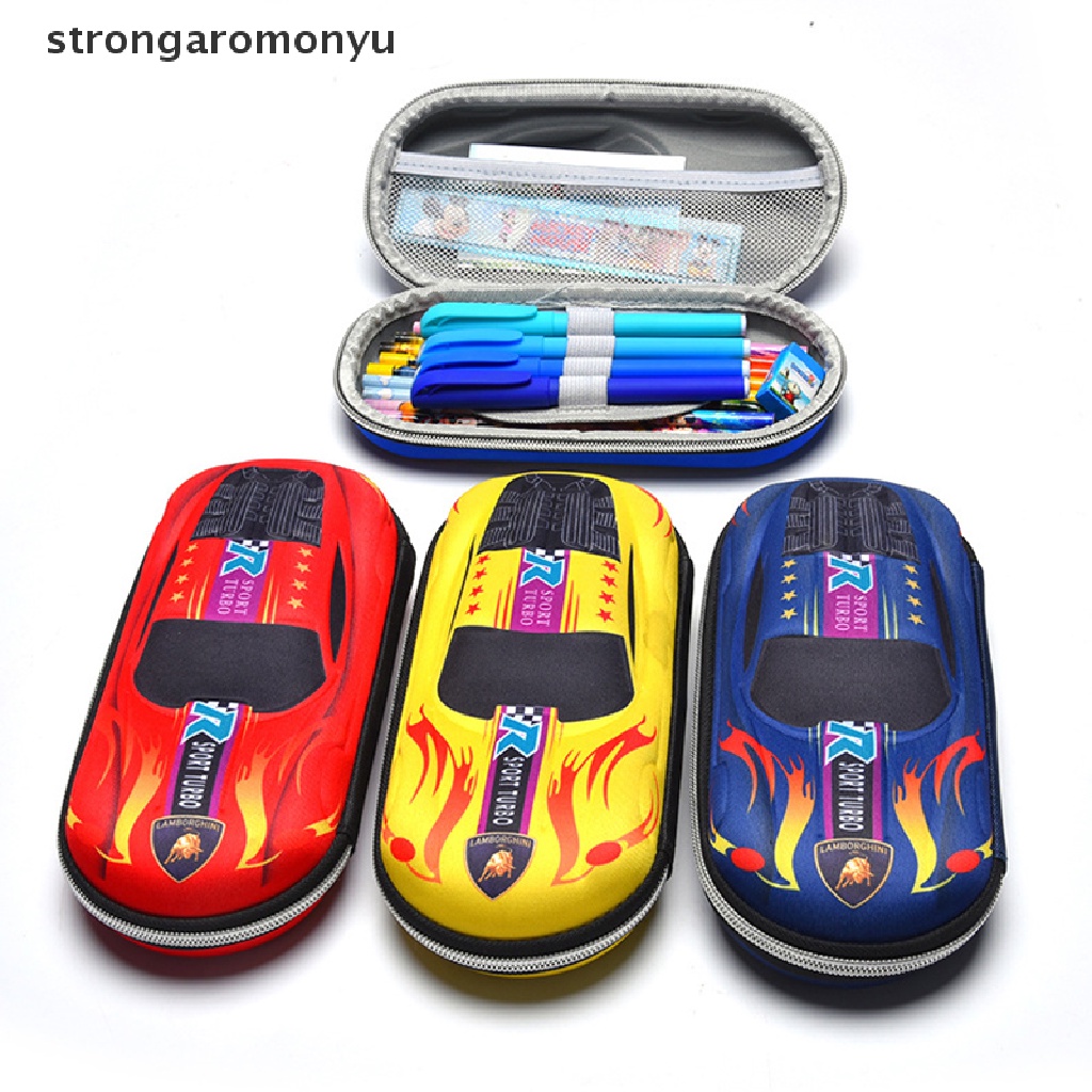 Túi Đựng Bút Bằng EVA Chống Nước Sức Chứa Lớn Họa Tiết Xe Đua 3D