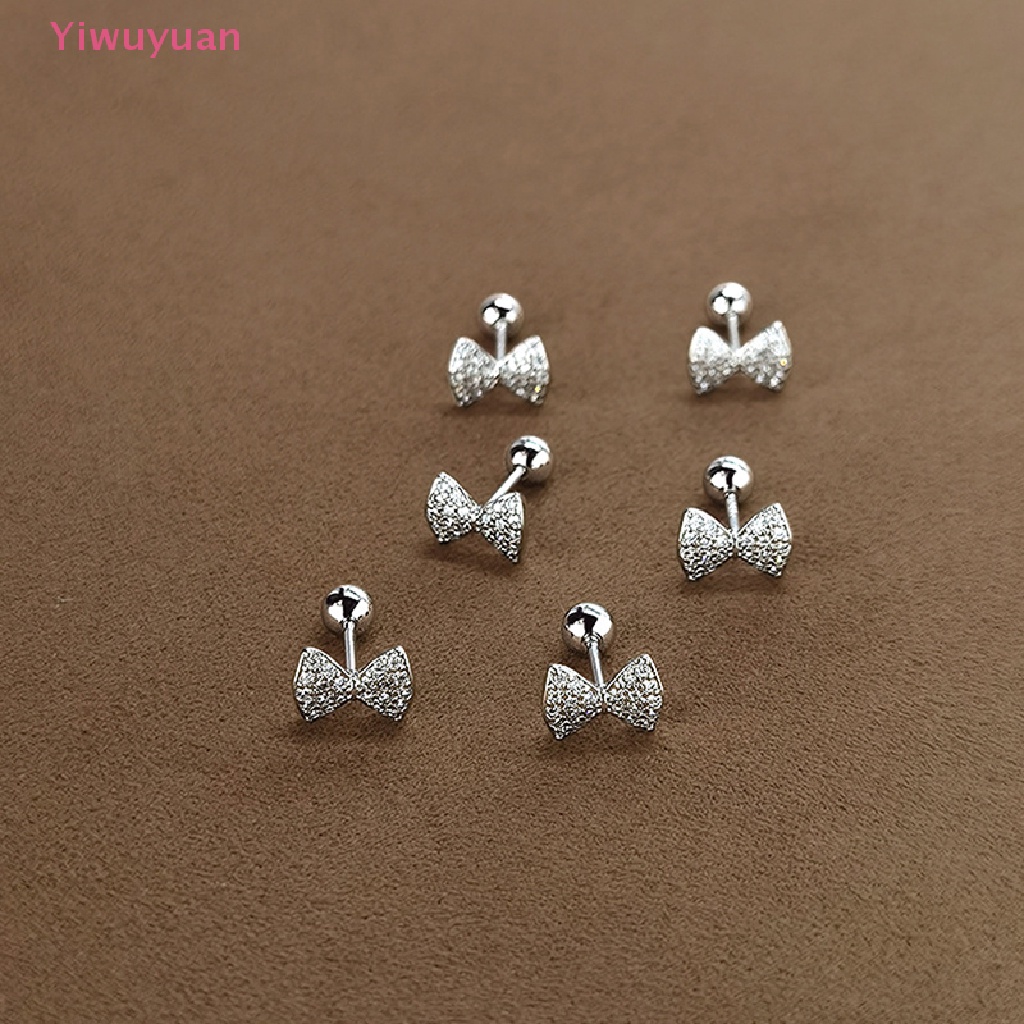 1 Đôi Khuyên Tai Hình Nơ Đính Đá Zircon Thời Trang Cho Nữ