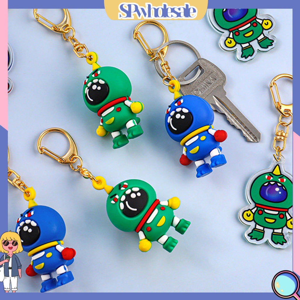 <SPwholesale> Móc Khóa Silicon Hình Phi Hành Gia Khủng Long 3D Hoạt Hình Dễ Thương