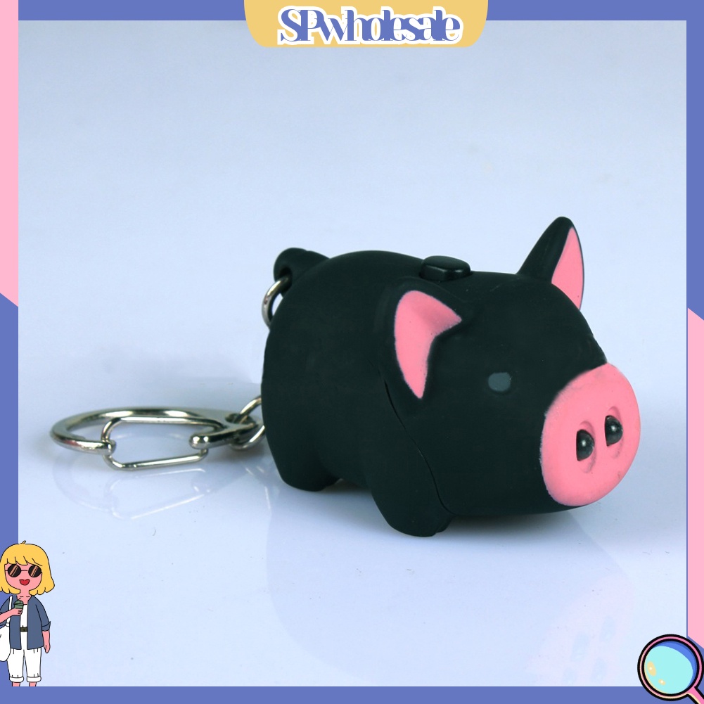 <SPwholesale> Móc Khóa Heo Con Có Đèn LED Dễ Thương