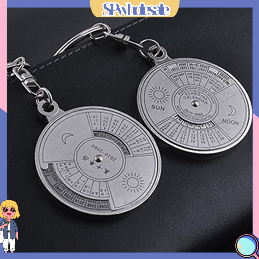 <SPwholesale> Móc Chìa Khóa Khắc Hình Mặt Trời Mặt Trăng Trong Suốt 50 Năm Bằng Thép Không Gỉ